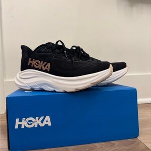 Hoka Black and White Athletic Sneakers